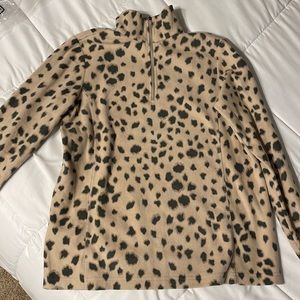Lands End Fleece. Leopard print. Excellent Used Condition